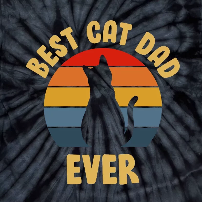 Vintage Best Cat Dad Ever Tie-Dye T-Shirt