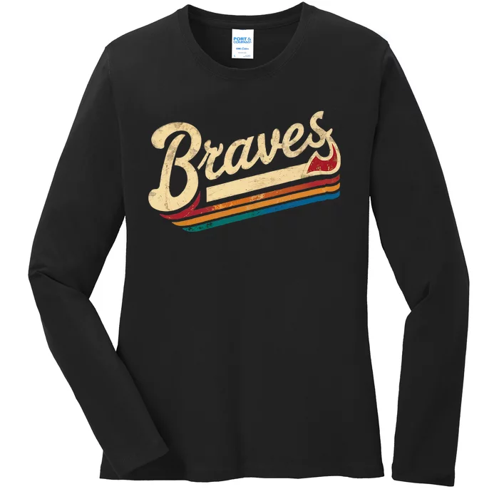 Vintage Brave Classic Name Retro Ladies Long Sleeve Shirt