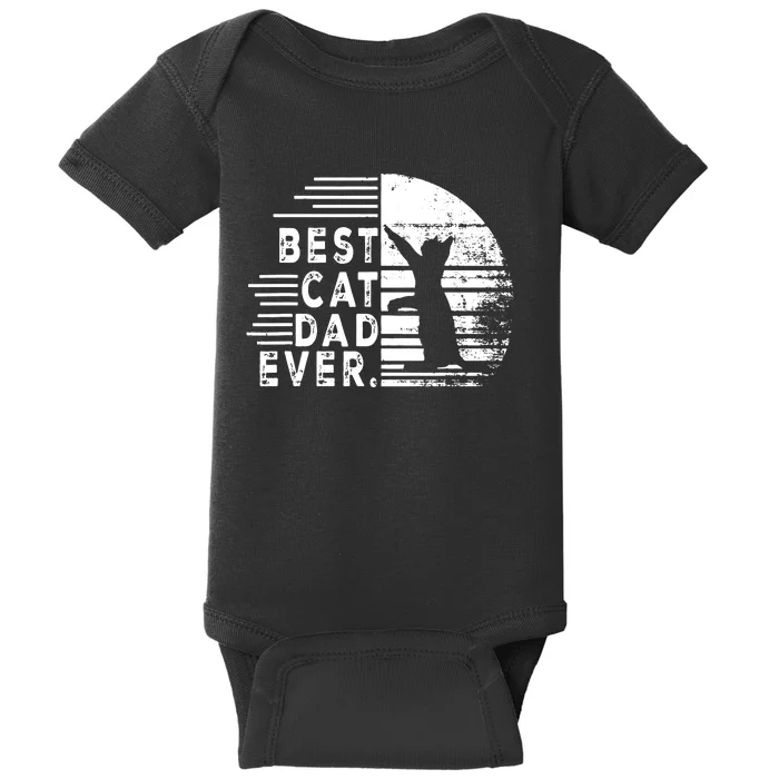 Vintage Best Cat Dad Ever Cat Daddy Gift Baby Bodysuit