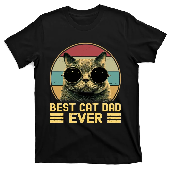 Vintage Best Cat Dad Ever Funny For Cat Lover, Cat Dad T-Shirt