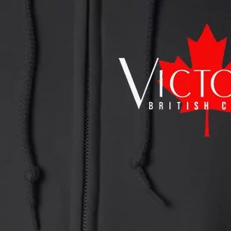 VICTORIA BRITISH COLUMBIA BC CANADA GARDEN CITY MAPLE LEAF Full Zip Hoodie