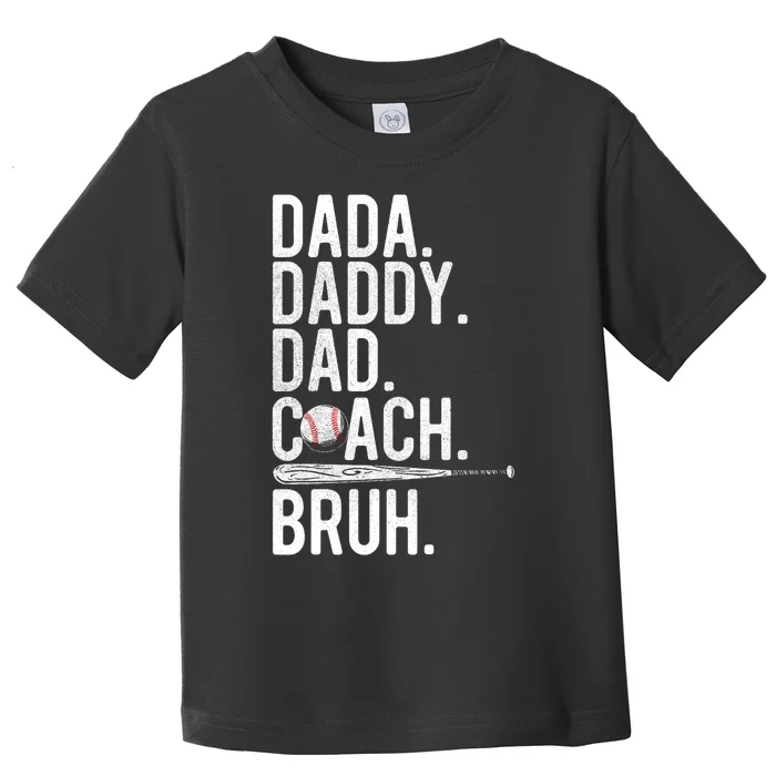 Vintage Baseball Coach Dad Fathers Day Funny Family Humor Toddler T-Shirt