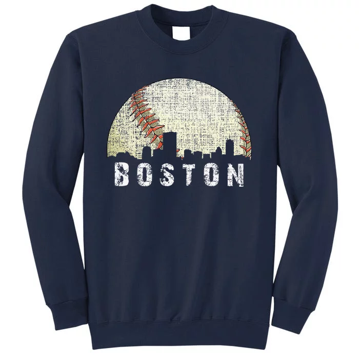 Vintage Boston Cityscape Baseball Lover Tall Sweatshirt