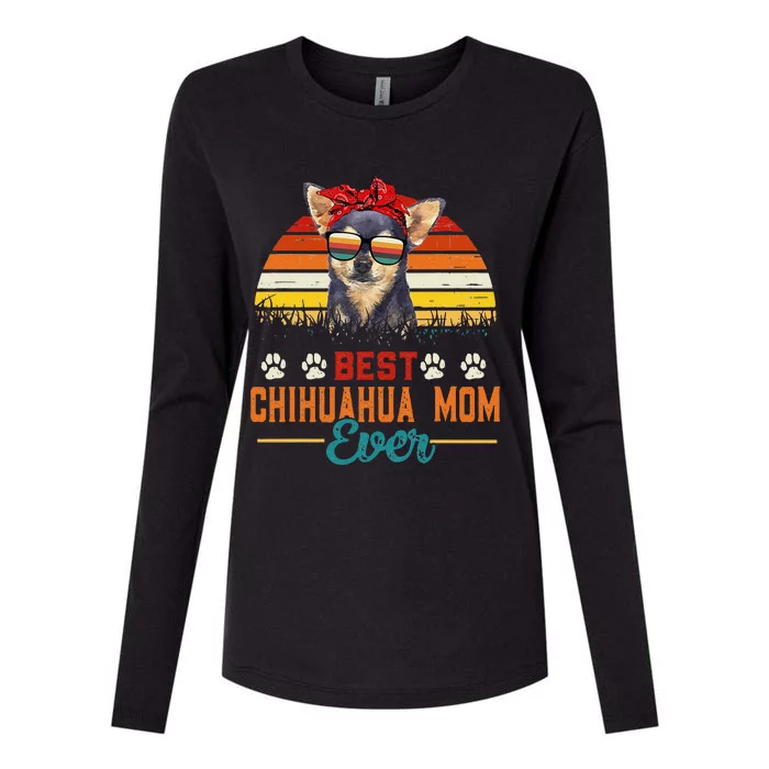 Vintage Best Chihuahua Mom Ever Chihuahua Mama Mothers Day Womens Cotton Relaxed Long Sleeve T-Shirt