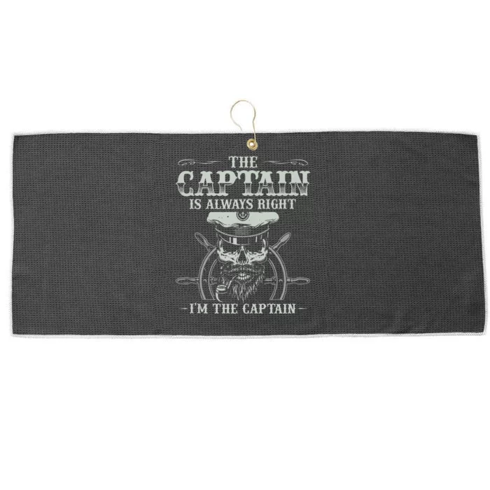 Vintage Boat Captain Men Boating Funny Boat Lover Gift Large Microfiber Waffle Golf Towel