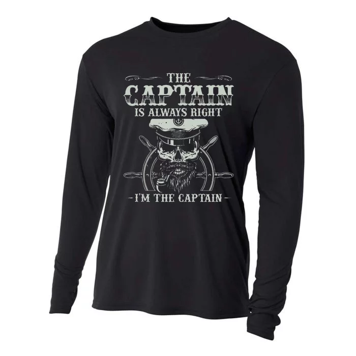 Vintage Boat Captain Men Boating Funny Boat Lover Gift Cooling Performance Long Sleeve Crew