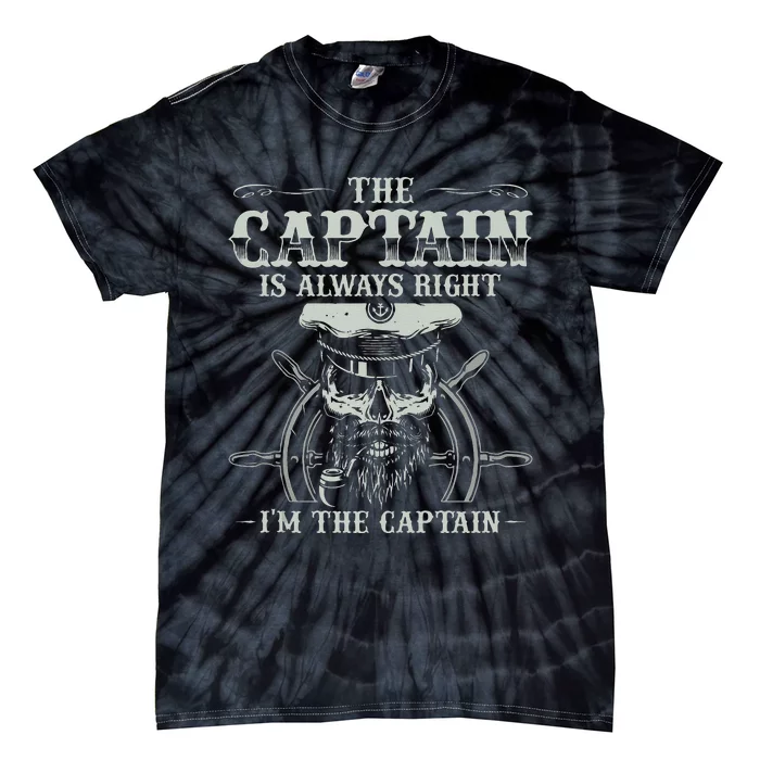 Vintage Boat Captain Men Boating Funny Boat Lover Gift Tie-Dye T-Shirt