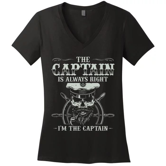 Vintage Boat Captain Men Boating Funny Boat Lover Gift Women's V-Neck T-Shirt