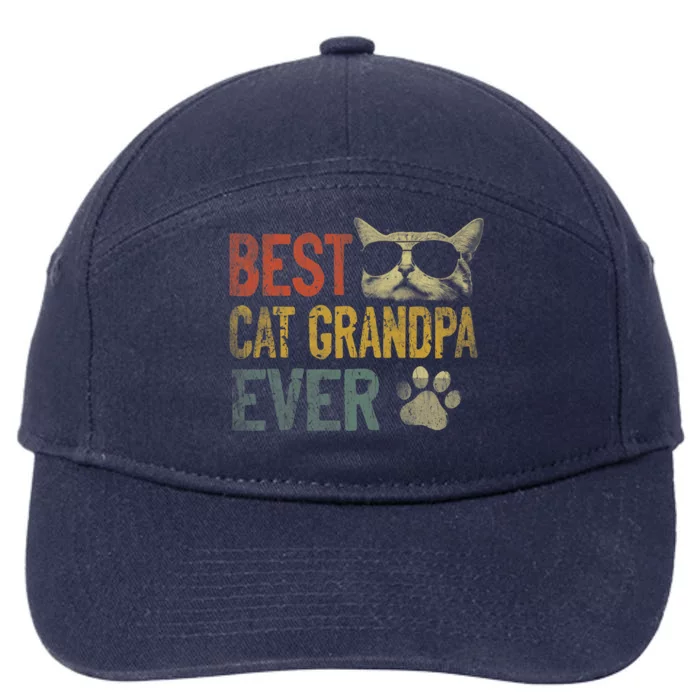 Vintage Best Cat Grandpa Ever Shirt Cat Grandpa Father's Day 7-Panel Snapback Hat