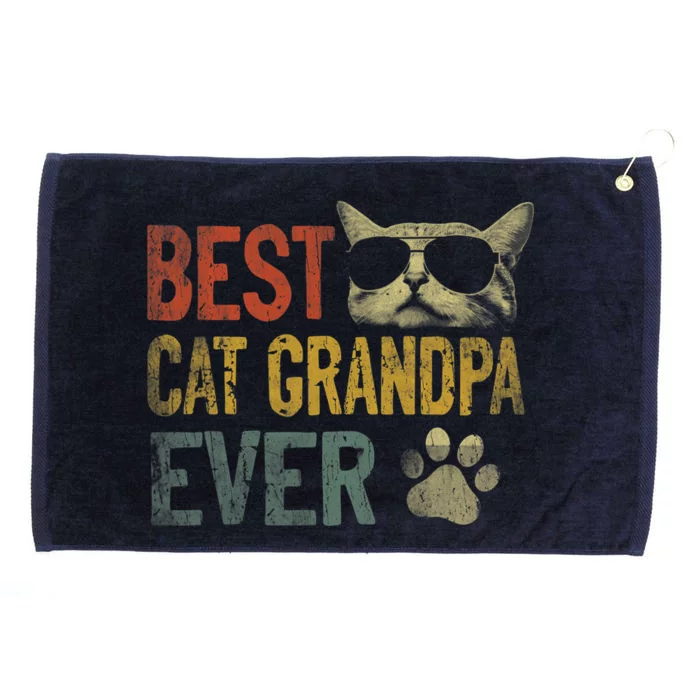 Vintage Best Cat Grandpa Ever Shirt Cat Grandpa Father's Day Grommeted Golf Towel