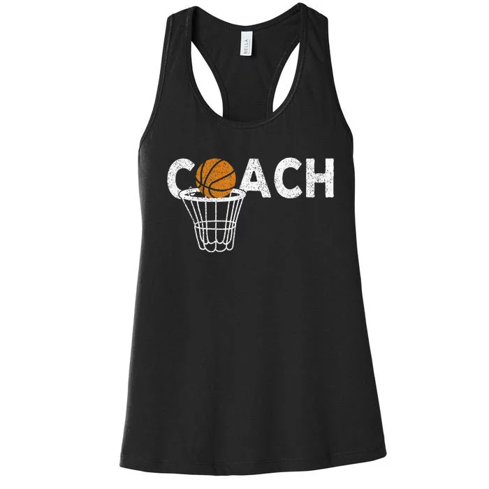 Vintage Basketball Coach Basketball Coaching Retro Women's Racerback Tank