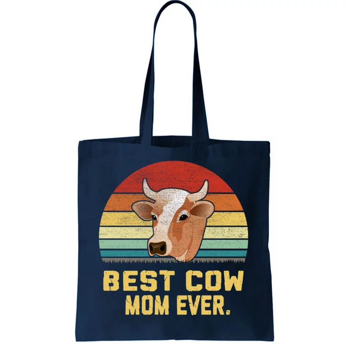 Vintage Best Cow Mom Ever Long Tote Bag