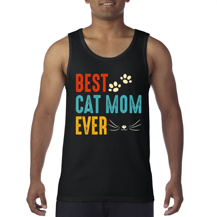 Vintage Best Cat Mom Ever Cat Ee Funny Cat Lover Tank Top