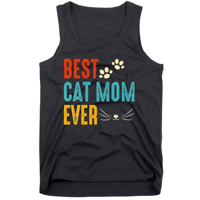 Vintage Best Cat Mom Ever Cat Ee Funny Cat Lover Tank Top