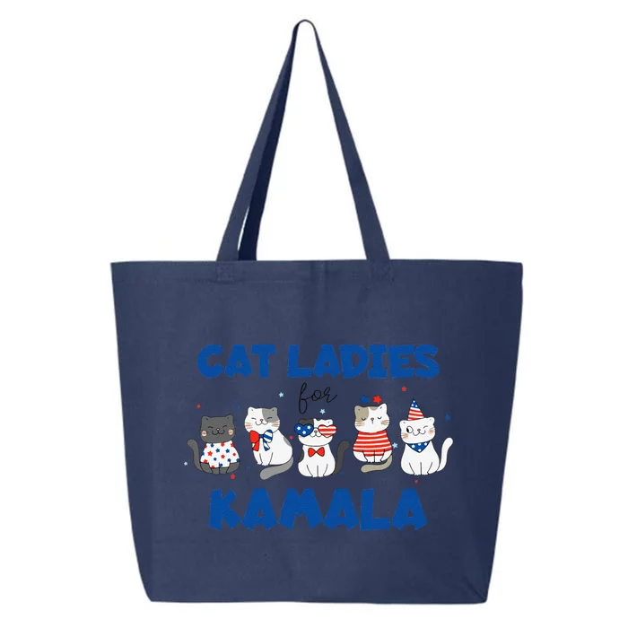 Vote Blue Cat Ladies For Kamala 2024 Presidential Election 25L Jumbo Tote