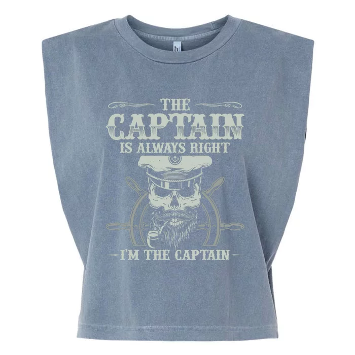 Vintage Boat Captain Boating Funny Boat Lover Gift Garment-Dyed Women's Muscle Tee