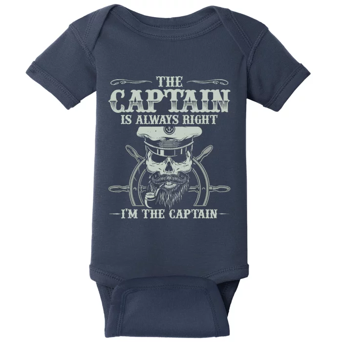 Vintage Boat Captain Boating Funny Boat Lover Gift Baby Bodysuit