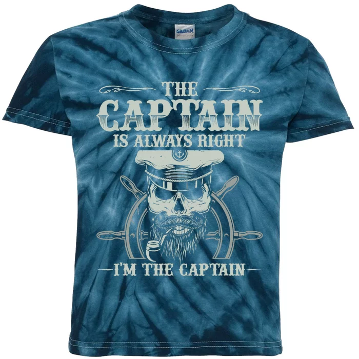 Vintage Boat Captain Boating Funny Boat Lover Gift Kids Tie-Dye T-Shirt