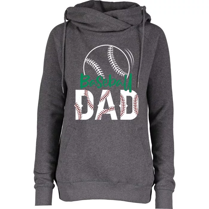 Vintage Baseball Dad Fathers Day Dad Daddy Baseball Lovers Meaningful Gift Womens Funnel Neck Pullover Hood