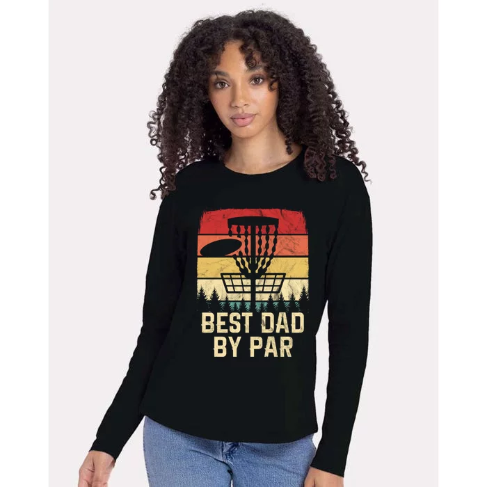 Vintage Best Dad By Par Funny FatherS Day Disc Golf Player Cool Gift Womens Cotton Relaxed Long Sleeve T-Shirt