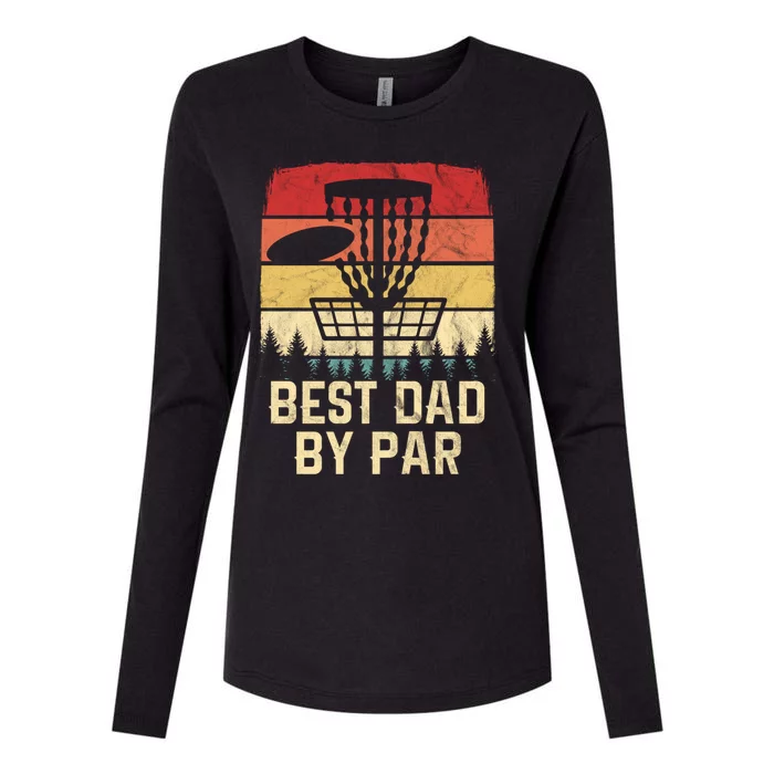 Vintage Best Dad By Par Funny FatherS Day Disc Golf Player Cool Gift Womens Cotton Relaxed Long Sleeve T-Shirt