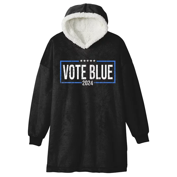 Vote Blue Democrats 2024 Presidential Election Political Hooded Wearable Blanket