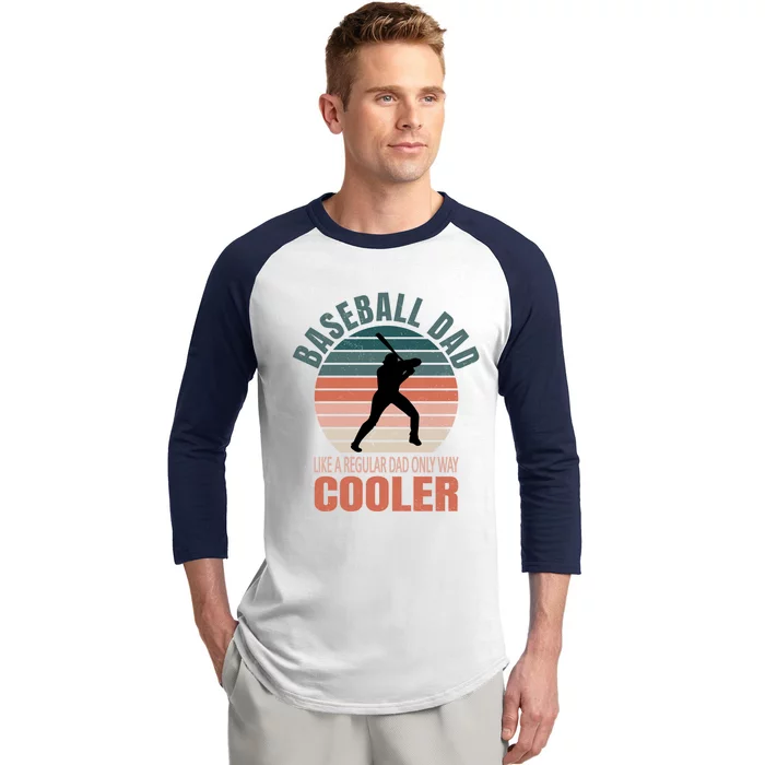 Vintage Baseball Dad Like A Regular Dad But Cooler Gift Baseball Sleeve Shirt