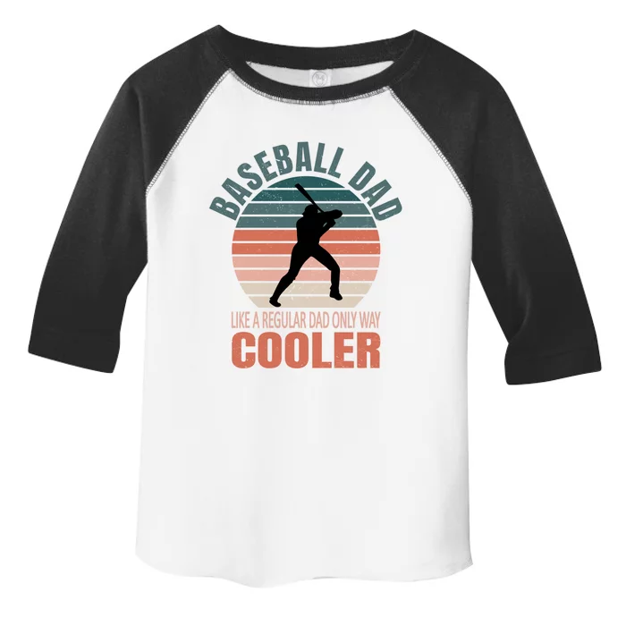 Vintage Baseball Dad Like A Regular Dad But Cooler Gift Toddler Fine Jersey T-Shirt