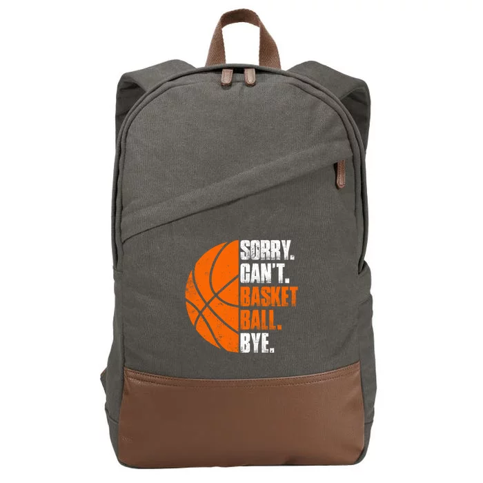 Vintage Basketball Distressed Game Day Funny Dad Mom Gift Cotton Canvas Backpack