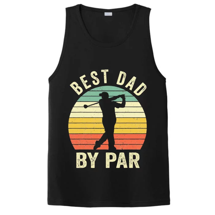 Vintage Best Dad By Par Fathers Day Golfing Performance Tank