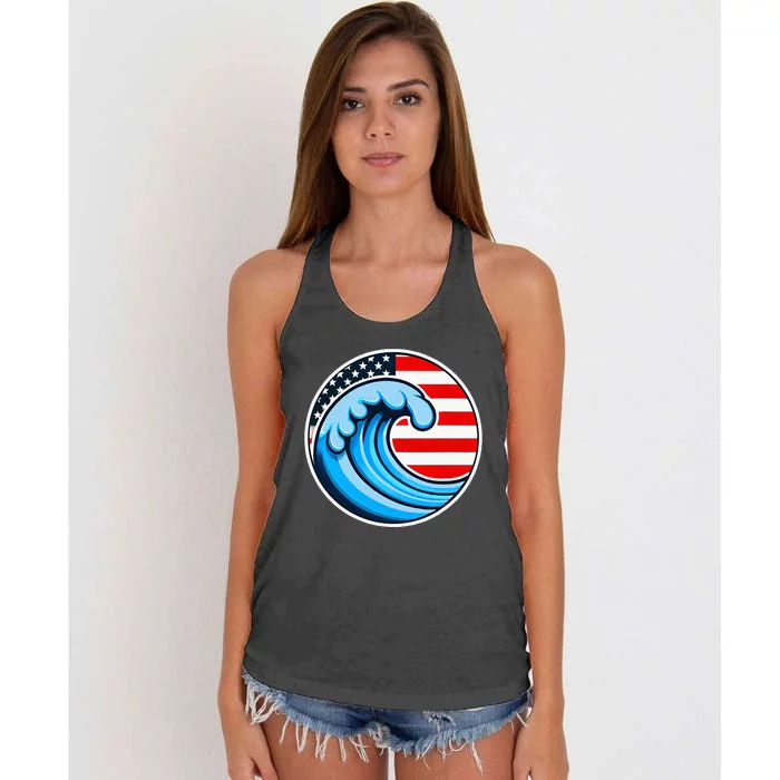 Vote Blue Democrat Election 2024 Blue Wave Democracy Women Women's Knotted Racerback Tank