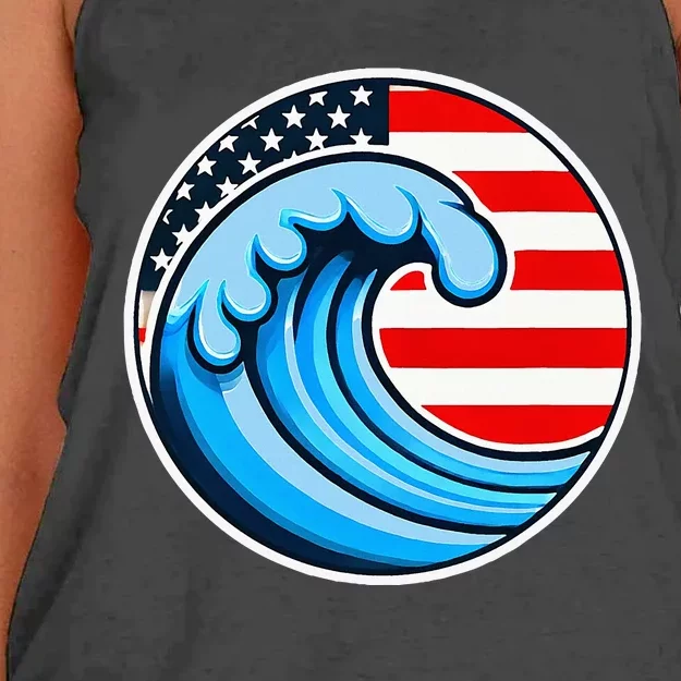 Vote Blue Democrat Election 2024 Blue Wave Democracy Women Women's Knotted Racerback Tank