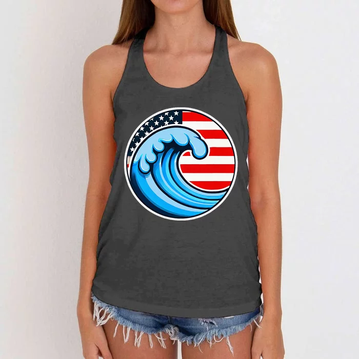 Vote Blue Democrat Election 2024 Blue Wave Democracy Women Women's Knotted Racerback Tank