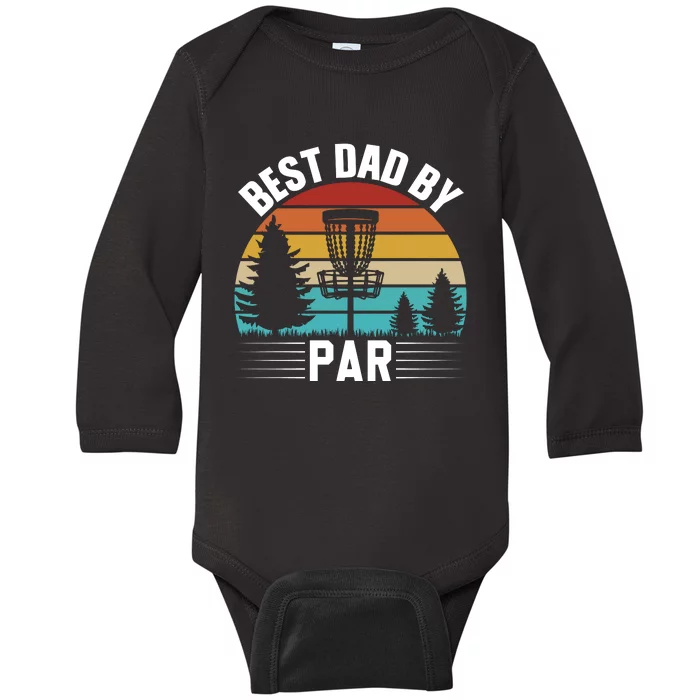 Vintage Best Dad By Par Disc Golf Baby Long Sleeve Bodysuit