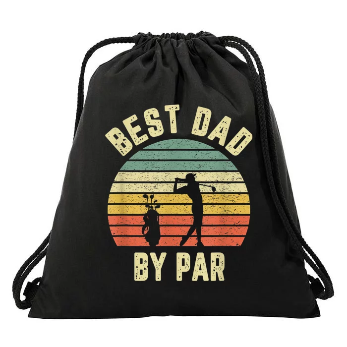 VIntage Best Dad By Par Fathers Day Golfing Drawstring Bag