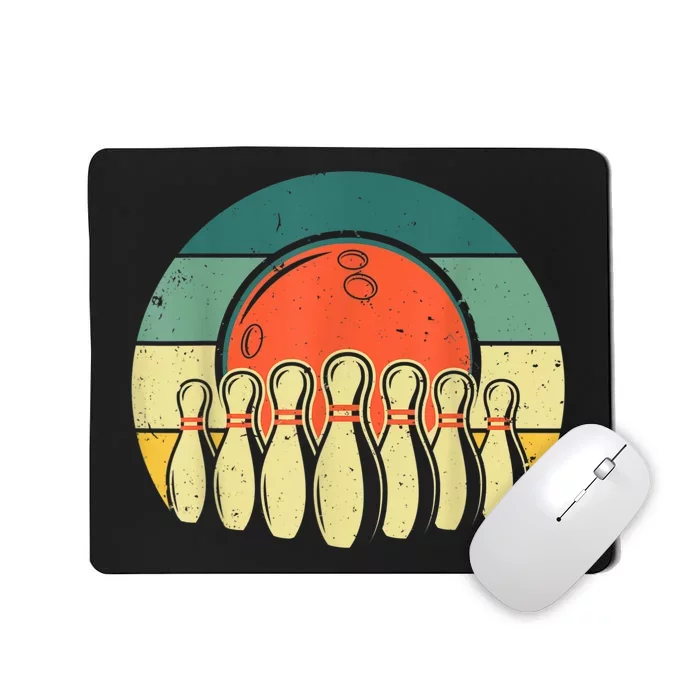 Vintage Bowling Design For Men Women Bowling Player Bowlers Mousepad