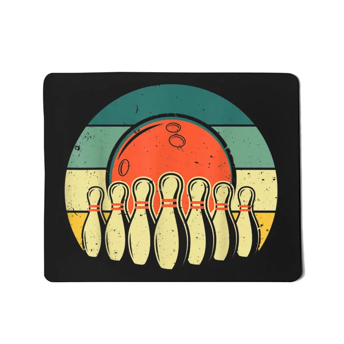 Vintage Bowling Design For Men Women Bowling Player Bowlers Mousepad