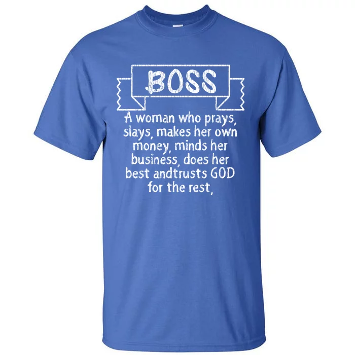 Vintage Boss Definition Lady Appreciation Mom Queen Funny Gift Tall T-Shirt