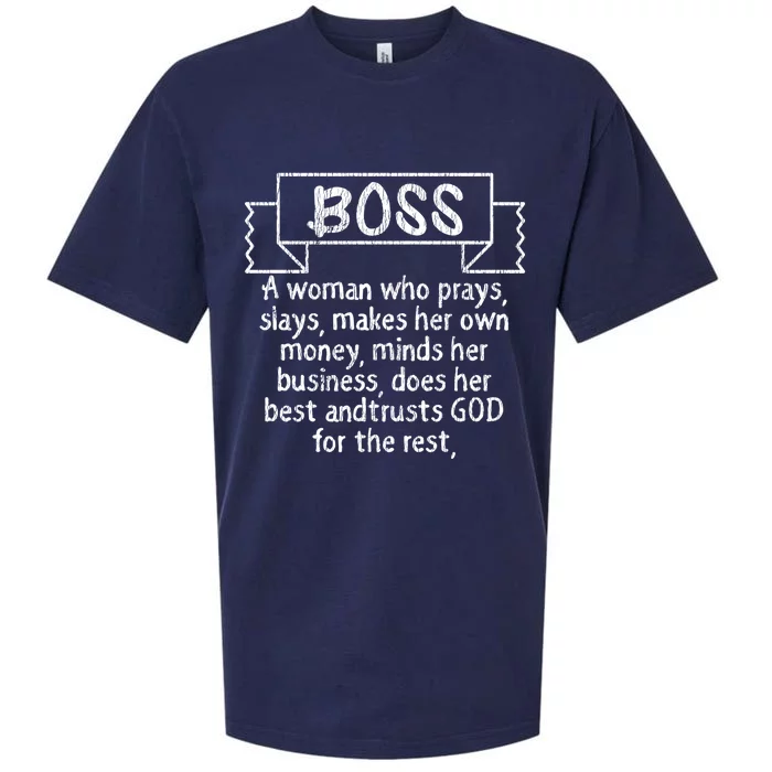 Vintage Boss Definition Lady Appreciation Mom Queen Funny Gift Sueded Cloud Jersey T-Shirt