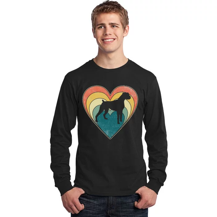 Vintage Boxer Dog Heart Valentines Day Tall Long Sleeve T-Shirt