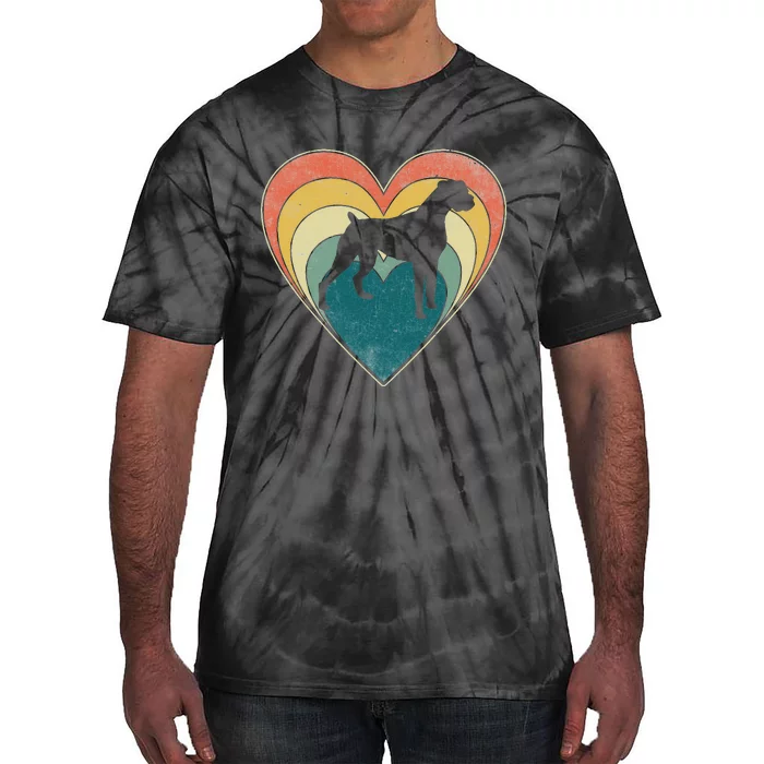 Vintage Boxer Dog Heart Valentines Day Tie-Dye T-Shirt