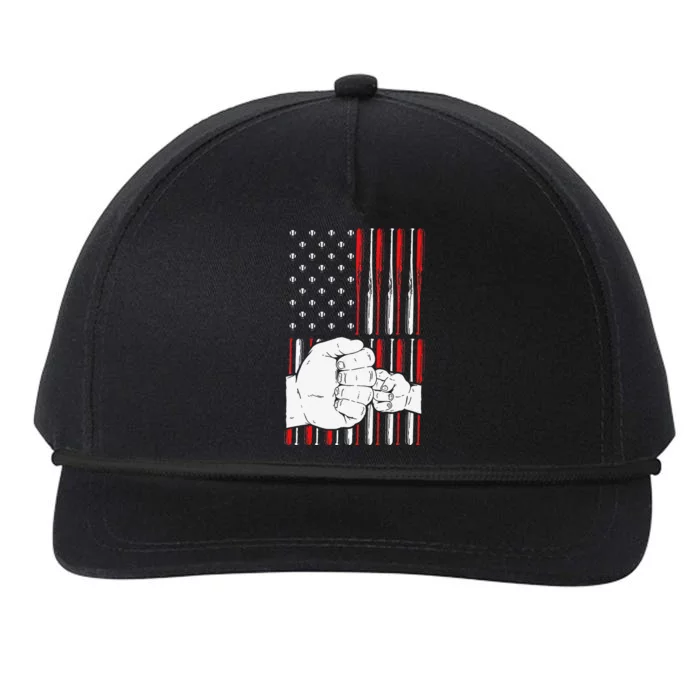 Vintage Baseball Dad And Son American Flag Patriot Father Snapback Five-Panel Rope Hat