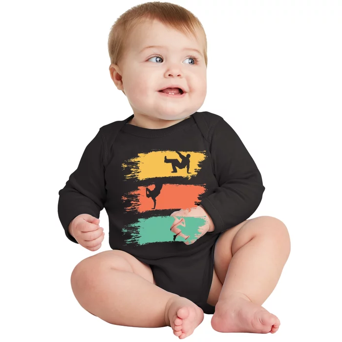 Vintage Breakdancing Design For Breakdance Dancer Baby Long Sleeve Bodysuit