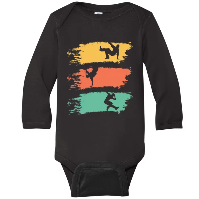 Vintage Breakdancing Design For Breakdance Dancer Baby Long Sleeve Bodysuit