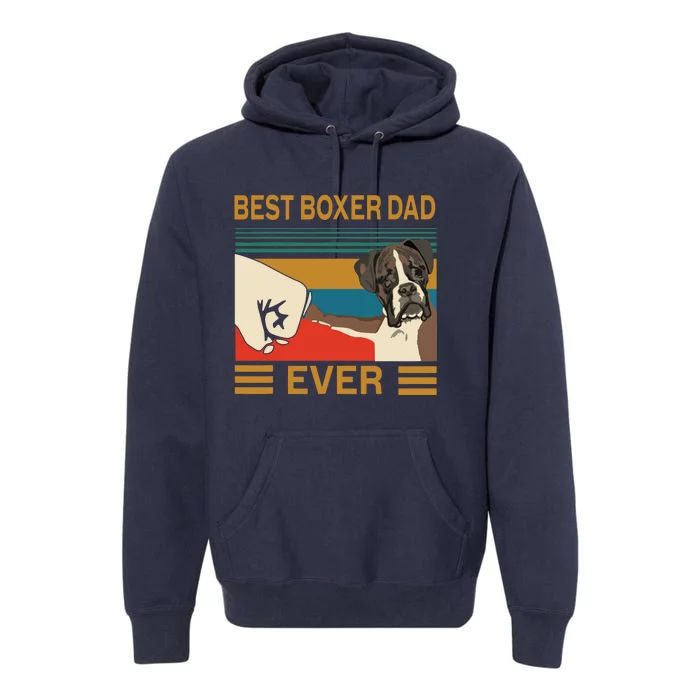 Vintage Best Dog Boxer Dad Ever Bump Fit Gift Premium Hoodie