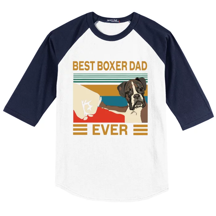 Vintage Best Dog Boxer Dad Ever Bump Fit Gift Baseball Sleeve Shirt