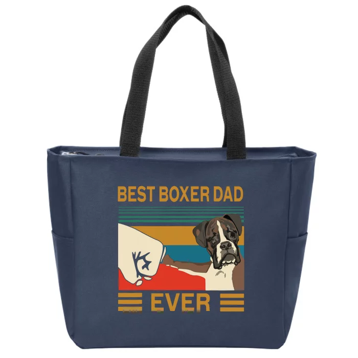 Vintage Best Dog Boxer Dad Ever Bump Fit Gift Zip Tote Bag