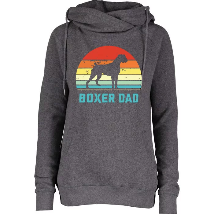 Vintage Boxer Dad Dog Lover Womens Funnel Neck Pullover Hood