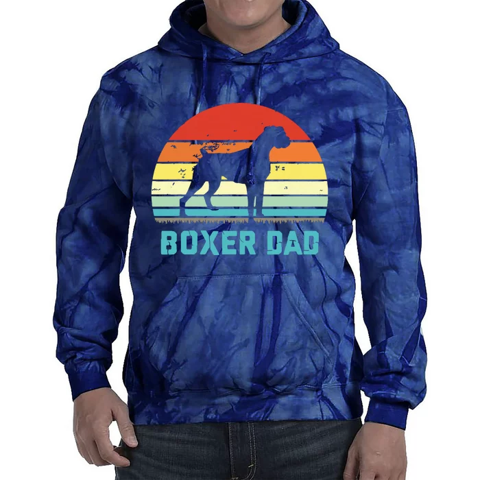 Vintage Boxer Dad Dog Lover Tie Dye Hoodie