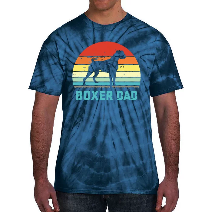 Vintage Boxer Dad Dog Lover Tie-Dye T-Shirt